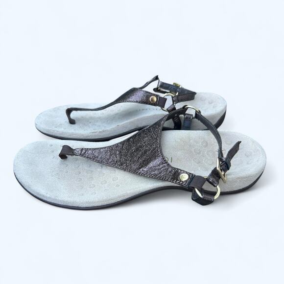 Vionic Women's Kirra Bronze Metallic Thong Sling Back Comfort Sandal size 9.5 - Picture 1 of 12